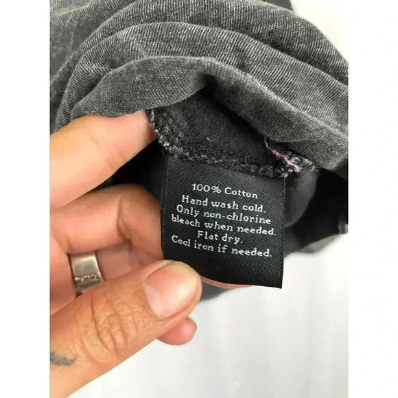 Charcoal Open Back Acid Wash Top Blouse Soft XL Soft Rock & Republic - Picture 5 of 10